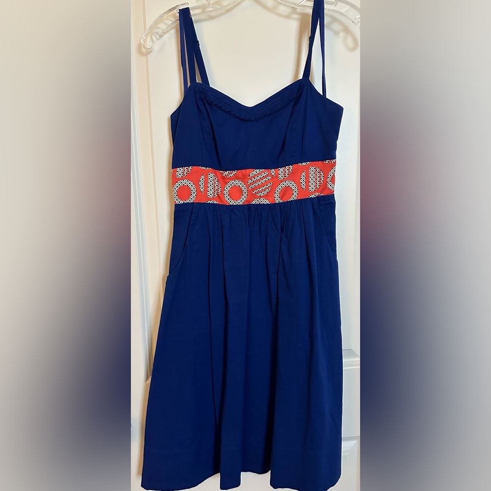 Anthropologie Royal Blue Summer Dress with pockets